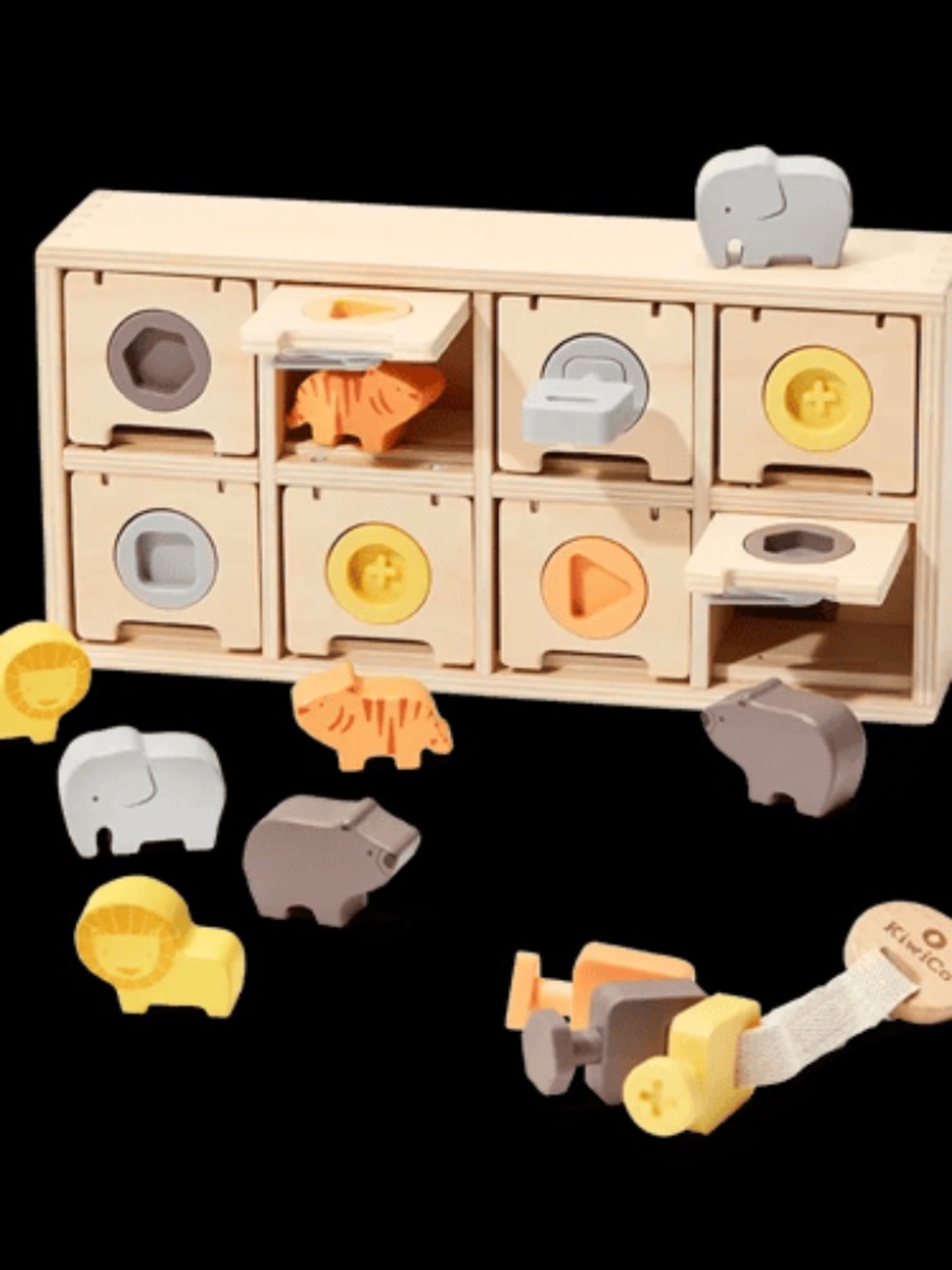 Kiwico Peek-A-Zoo Puzzle Box - Like New